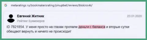 Отзыв о конторе Pin-Up Bet отыскан на интернет-ресурсе metaratings ru
